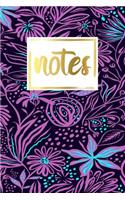 Notes: Flower Matte Cover Design Composition Notebook College Ruled Journal Daily and Planner for School Subjects, Writing Notes, Diaries