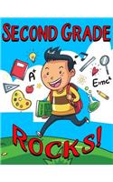 Second Grade Rocks!: 120 Page Ruled School Composition Kids Notebook Journal For Second Grade Boys - 8.5 by 11 inches