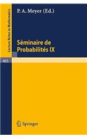 Séminaire de Probabilités IX