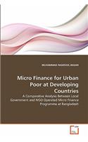 Micro Finance for Urban Poor at Developing Countries