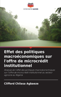 Effet des politiques macroéconomiques sur l'offre de microcrédit institutionnel