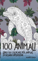 Libro da colorare per animali di grandi dimensioni - Grande stampa - 100 Animali