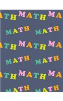 Math: Wide Ruled Primary Composition Notebook with Cute Cover Design Pattern in Blue