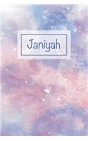 Janiyah: First Name Personalized Notebook, College Ruled (Lined) Journal, Cute Pastel Notepad with Marble Pattern for Girls, Teens and Women