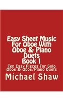 Easy Sheet Music For Oboe With Oboe & Piano Duets Book 1