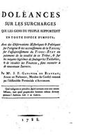 Doléances sur les surcharges que les gens du peuple supportent