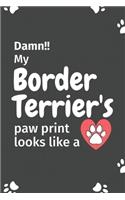 Damn!! my Border Terrier's paw print looks like a: For Border Terrier Dog fans