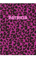 Patricia: Personalized Pink Leopard Print Notebook (Animal Skin Pattern). College Ruled (Lined) Journal for Notes, Diary, Journaling. Wild Cat Theme Design wi