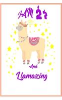 I Am 27 And Llamazing Notebook, A birthday journal for 27 year old girls and boys