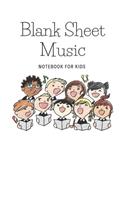 Blank Sheet Music Notebook For Kids