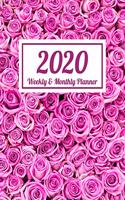 2020 Weekly & Monthly Planner: Pink Roses Dated Weekly Planner - Time Management - Increase Productivity - Weekly Agenda - 8.5" x 11" Organizer & Diary - Calendar - Dayplanner - F