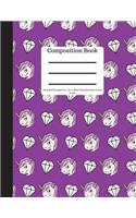 Composition Book 100 Sheet/200 Pages 8.5 X 11 In.-Wide Ruled-Diamonds Unicorn: Unicorns Notebook for School - Student Journal - Writing Composition Book - Writing Notebook -Soft Cover Notepad