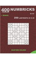 400 NUMBRICKS puzzles 9 x 9 + BONUS 250 LABYRINTH 25 x 25