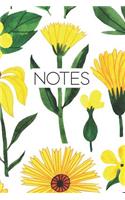 Notes: Yellow Sunflowers Notebook for Writing and Journalling. 120 Plain Lined Pages.