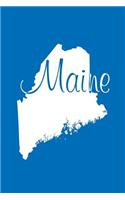 Maine - Cobalt Blue Lined Notebook with Margins: 101 Pages, Medium Ruled, 6 x 9 Journal, Soft Cover