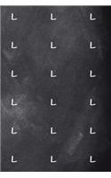 Monogram L Journal Personalized Monogram Pattern Custom Letter L Chalkboard