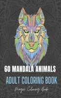 60 Animals Mandala Adult Coloring Book