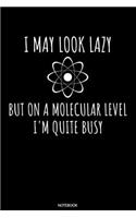 I May Look Lazy But On A Molecular Level I'm Quite Busy Notebook