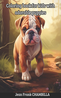 Coloring book for kids with adorable puppies