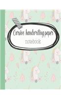 Cursive handwriting paper notebook