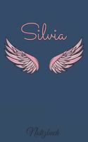 Silvia Notizbuch: Personalisiertes Engel Tage-/ Notizbuch mit dem Vornamen Silvia und ganzen 100 linierten Seiten im 6x9 Zoll Format (ca.DIN A5). Optimal als Schreibh