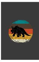 Retro Triceratops Dinosaur Circle Vintage