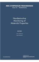 Nondestructive Monitoring of Materials Properties: Volume 142