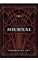Inspirational Guided Daily Journal Undated Diary: Ideal journal to beat the blank page, 7"x10" notebook with red Art Deco cover, 362 pages, undated daily prompts and space for images, drawings, dood