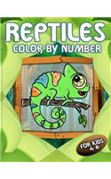 Reptile Color By Number For Kids 4-8: Fun & Educational Amphibians Coloring Activity Book for Kids To Practice Counting, Number Recognition And Improve Motor Skills With Animals