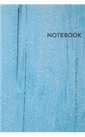 Notebook: Bleu Wood Turquoise Blank Lined Wide Ruled Notebook 6x9 Inches 100 Pages