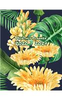 Monthly Planner 2020-2024: Monthly Schedule Organizer - Agenda Planner for the Next Five Years, 60 Months Calendar, Appointment Notebook, Water Color Floral, Yellow & Green Co