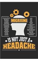 Migraine is not just a Headache: Migräneaufklärung Kämpfer Kopfschmerz Betroffener Notizbuch gepunktet DIN A5 - 120 Seiten für Notizen, Zeichnungen, Formeln - Organizer Schreibheft 