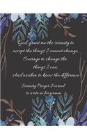 Serenity Prayer Journal to write in for Women