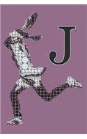 J Monogram Initial Tennis Journal