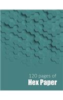 120 Pages of Hex Paper: 8.5 X 11 Inch Hex Grid Notebook in Teal with Small Size Hexagons(3 Hex Grid Notebooks)