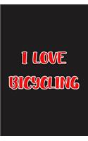 I Love Bicycling: Blank Ruled Lined Composition Notebook