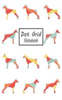Dot Grid Notebook: Doberman Dog Pattern - A Dotted Matrix Journal (Composition Book)