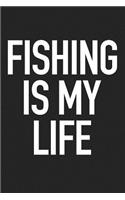 Fishing Is My Life: A 6x9 Inch Matte Softcover Journal Notebook with 120 Blank Lined Pages and a Funny Fisherman Cover Slogan