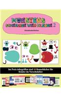 Kleinkinderbücher: 20 vollfarbige Kindergarten-Arbeitsblätter zum Ausschneiden und Einfügen - Monster 2(51 Kleinkinderbücher)