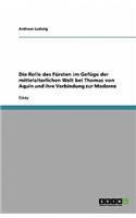 Die Rolle des Fürsten im Gefüge der mittelalterlichen Welt bei Thomas von Aquin und ihre Verbindung zur Moderne
