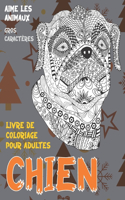 Livre de coloriage pour adultes - Gros caractères - Aime les animaux - Chien