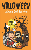 Halloween Coloring Books For Kids Ages 4-8: Bats, Adorable Cat, Witch, Ghouls, Coloring Book For Toddlers