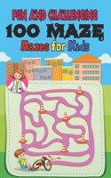 100 maze. Fun and Challenging Mazes for Kids: (8.5''x11.5'') Ages 4-8: Maze Activity Book - 4-6, 6-8 - Workbook for Games, Puzzles, and Problem . Fun and Challenging Mazes for Kids .100 Mazes Wo