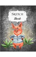 Sketch Book: Pigs Sketchbook Scetchpad for Drawing or Doodling Notebook Pad for Creative Artists Black #7