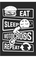 Eat Sleep Motocross Repeat: Graph Paper 5x5 Notebook for People who like Humor Sarcasm