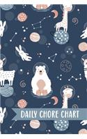 Daily Chore Chart: Space Bear Animals Kids Weekly Checklist Task Family Behavior Journal Small Reward Tracking Organizer List For Children Routine Reusable Chores Resp