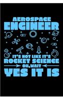 Aerospace Engineer It's Not Rocket Science Oh, Wait Yes It Is: 6x9 inch Dot Grid Paper, 110 Page Notebook