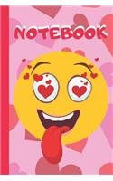 Notebook: Emoji In Love Lined Notebook / Journal