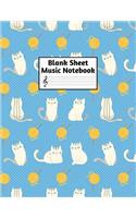 Blank Sheet Music Notebook: Easy Blank Staff Manuscript Book Large 8.5 X 11 Inches Musician Paper Wide 12 Staves Per Page for Piano, Flute, Violin, Guitar, Trumpet, Drums, Cell