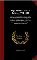 Alphabetical List of Battles, 1754-1900